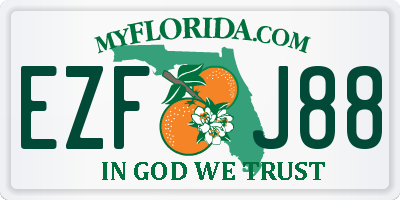 FL license plate EZFJ88