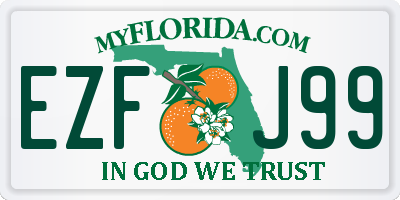 FL license plate EZFJ99