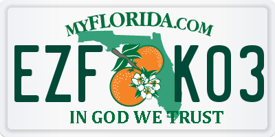 FL license plate EZFK03