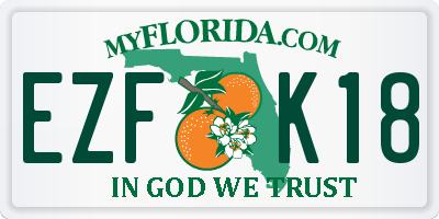 FL license plate EZFK18