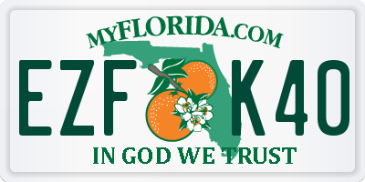 FL license plate EZFK40