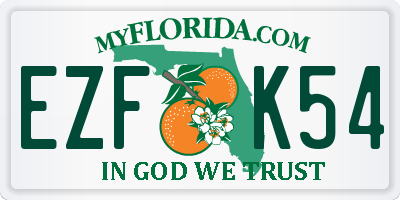 FL license plate EZFK54