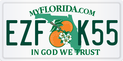 FL license plate EZFK55
