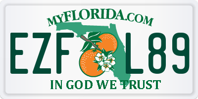 FL license plate EZFL89