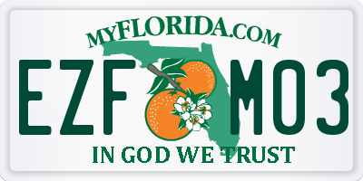 FL license plate EZFM03