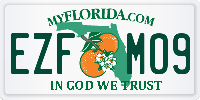 FL license plate EZFM09