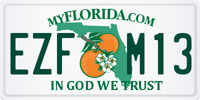 FL license plate EZFM13