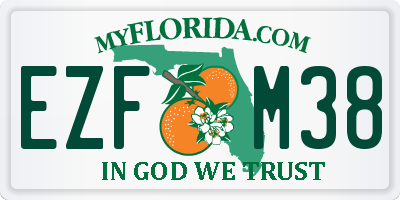 FL license plate EZFM38