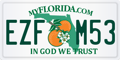 FL license plate EZFM53