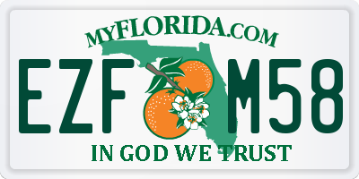 FL license plate EZFM58