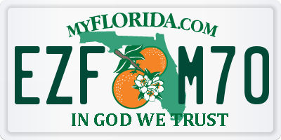 FL license plate EZFM70