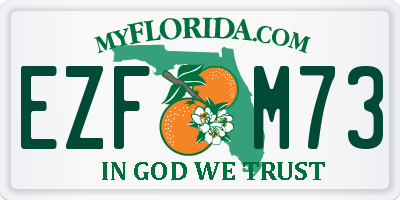 FL license plate EZFM73