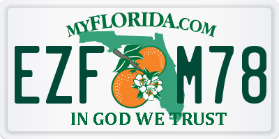 FL license plate EZFM78