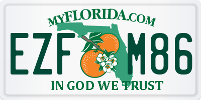 FL license plate EZFM86