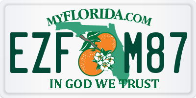 FL license plate EZFM87