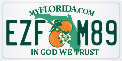 FL license plate EZFM89
