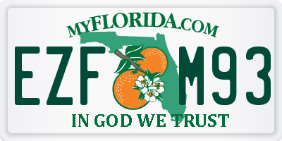 FL license plate EZFM93