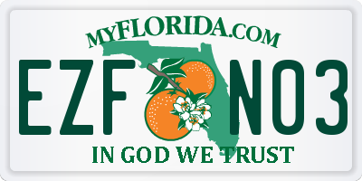 FL license plate EZFN03