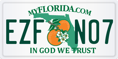 FL license plate EZFN07