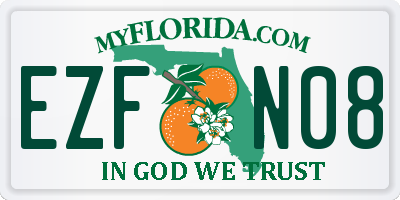 FL license plate EZFN08