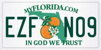 FL license plate EZFN09