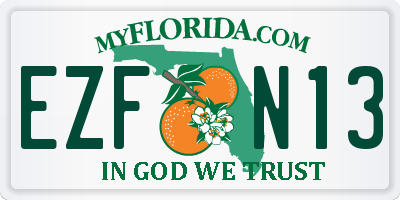FL license plate EZFN13