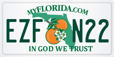 FL license plate EZFN22