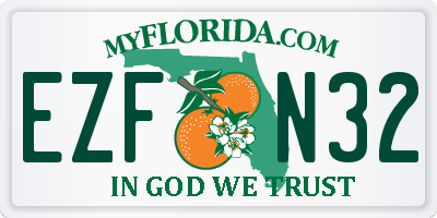 FL license plate EZFN32