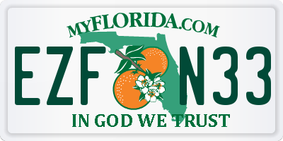 FL license plate EZFN33