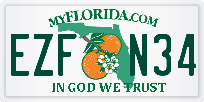 FL license plate EZFN34