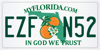 FL license plate EZFN52