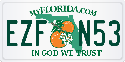 FL license plate EZFN53