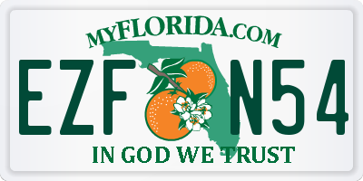FL license plate EZFN54