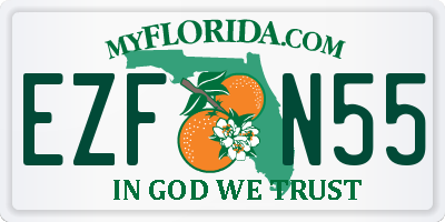 FL license plate EZFN55