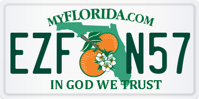 FL license plate EZFN57