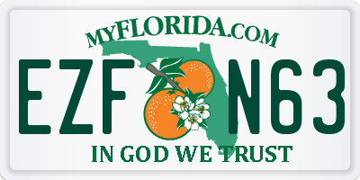 FL license plate EZFN63