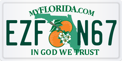 FL license plate EZFN67