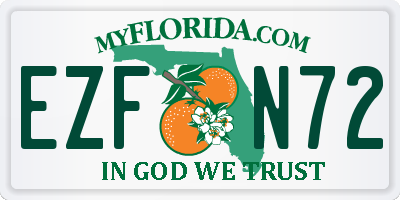 FL license plate EZFN72