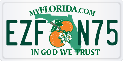 FL license plate EZFN75
