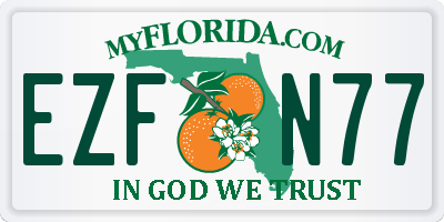 FL license plate EZFN77
