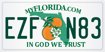 FL license plate EZFN83