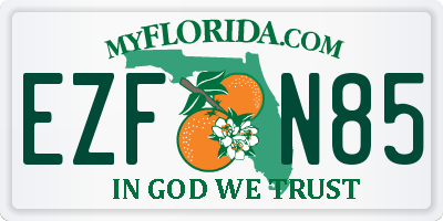 FL license plate EZFN85