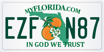 FL license plate EZFN87