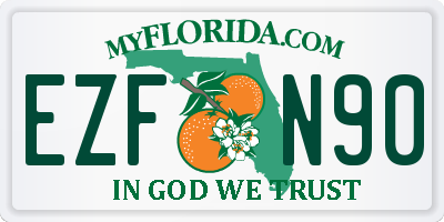 FL license plate EZFN90