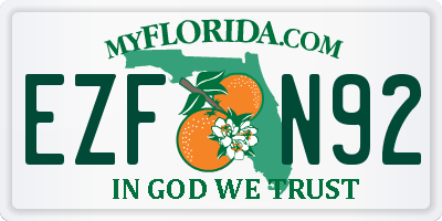 FL license plate EZFN92