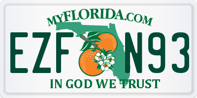FL license plate EZFN93