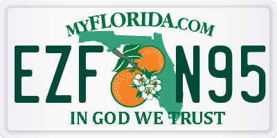 FL license plate EZFN95