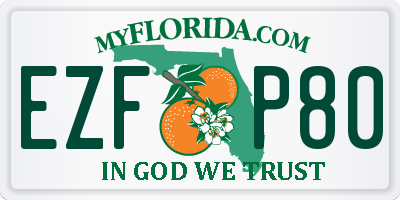 FL license plate EZFP80