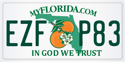 FL license plate EZFP83