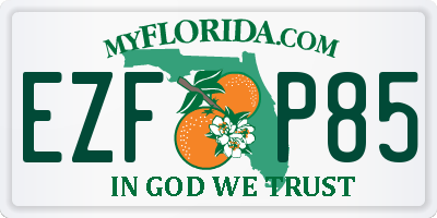 FL license plate EZFP85